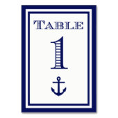 Carte de table simple ancrée encadrée bleu marine  (Dos)