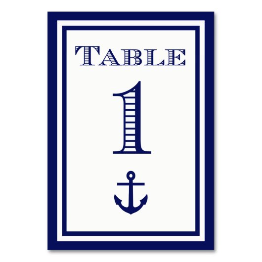 Carte de table simple ancrée encadrée bleu marine  (Par défaut)