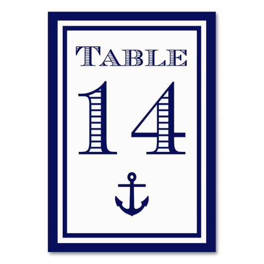 Carte de table simple ancrée encadrée bleu marine  (Par défaut)