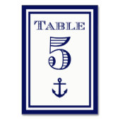 Carte de table simple encadrée bleu marine avec an (Dos)