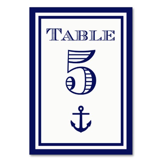 Carte de table simple encadrée bleu marine avec an (Par défaut)