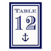 Carte de table simple encadrée bleu marine avec an (Dos)