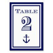 Carte de table simple encadrée bleu marine avec an (Dos)