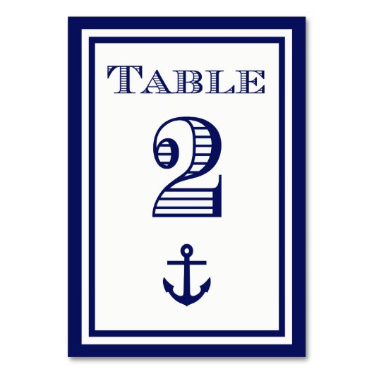 Carte de table simple encadrée bleu marine avec an (Par défaut)
