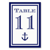 Carte de table simple encadrée bleu marine avec an (Dos)