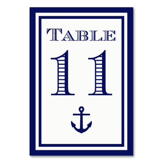 Carte de table simple encadrée bleu marine avec an (Par défaut)