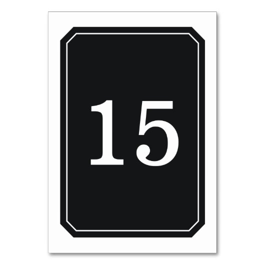 Carte de table simple et noire (Dos)