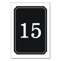 Carte de table simple et noire