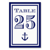 Carte de table simple marine bleue encadrée d'Ancr (Dos)