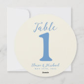 Carte de table simple moderne de mariage côtier (Dos)