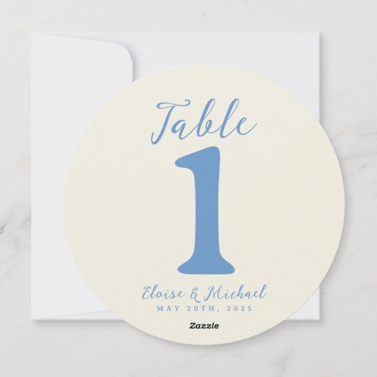 Carte de table simple moderne de mariage côtier (Dos)