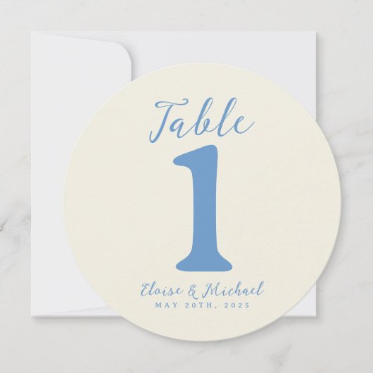 Carte de table simple moderne de mariage côtier (Devant)