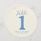 Carte de table simple moderne de mariage côtier (Devant / Derrière)