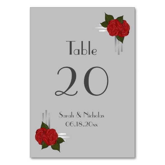 Carte de table simple Rose Déco Mariage (Dos)