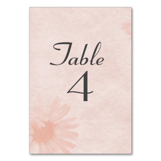 Carte de table Soft Peach Daisy (Dos)
