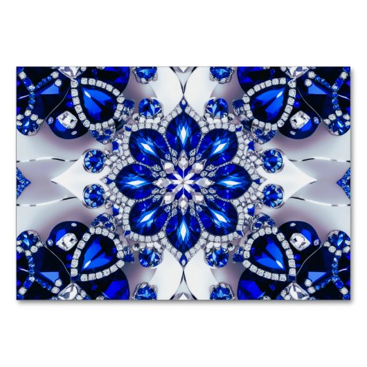 Carte de table spéciale aux couleurs Bleues Blance (Devant)