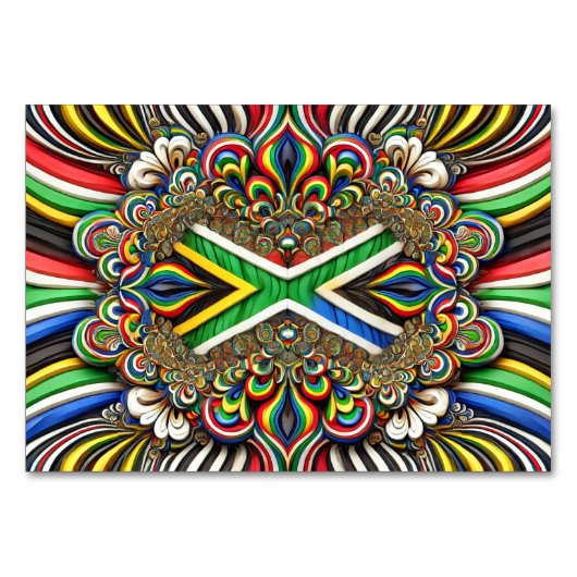 Carte de table spéciale avec couleurs sud-africain (Devant)