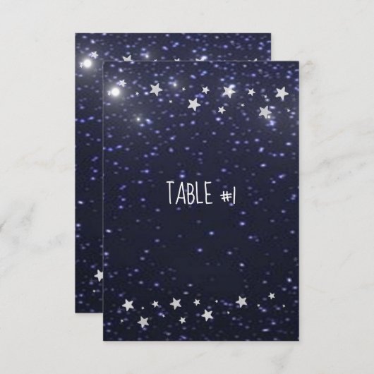 Carte de table Starry Night Mariage (Devant / Derrière)