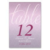 Carte de table stylée Satin Rose Mariage damassé (Dos)