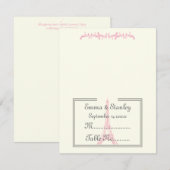 Carte de table tour Eiffel rose mariage de Paris c (Devant / Derrière)