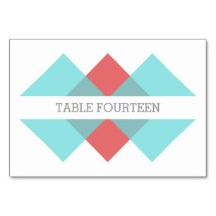 Carte de table tribord géométrique rouge turquoise