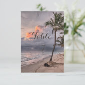 Carte de table tropicale de plage (Debout devant)