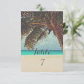 Carte de table tropicale de plage, palmier (Debout devant)
