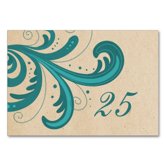 Carte de table turquoise (Devant)