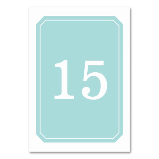 Carte de table Turquoise Simplement Élégante (Par défaut)