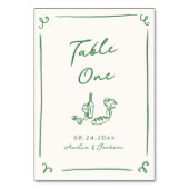 Carte de table verte tirée à la main (Par défaut)