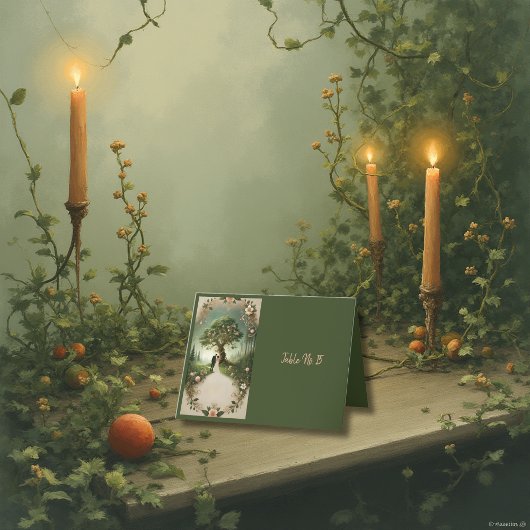 carte de table verte Whimsical Medieval Forest Mar