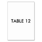 Carte de table verticale 3,5 x 5, Carte de numéro  (Dos)