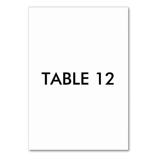 Carte de table verticale 3,5 x 5, Carte de numéro  (Par défaut)