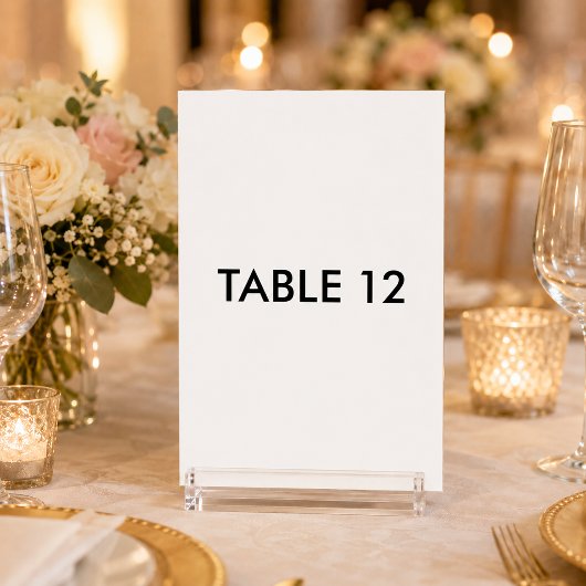 Carte de table verticale 3,5 x 5, Carte de numéro