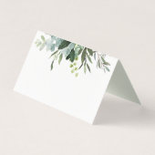 Carte de table vierge au feuillage vert d'eucalypt (Front)