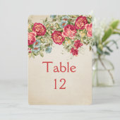 Carte de table vintage Bloom Roses (Debout devant)