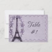 Carte de table violette Eiffel Tower (Devant)
