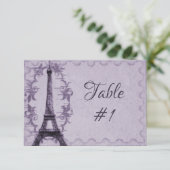 Carte de table violette Eiffel Tower (Debout devant)