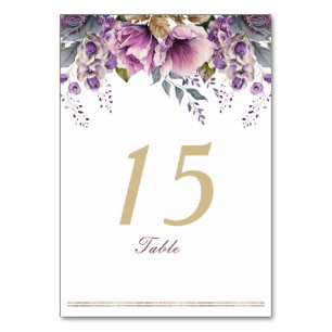 Carte de table violette Lilac Quinceañera