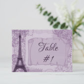 Carte de table violette Parisienne (Debout devant)