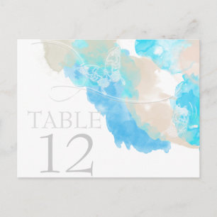 Carte de table Watercolor Butterfly Ocean Shore