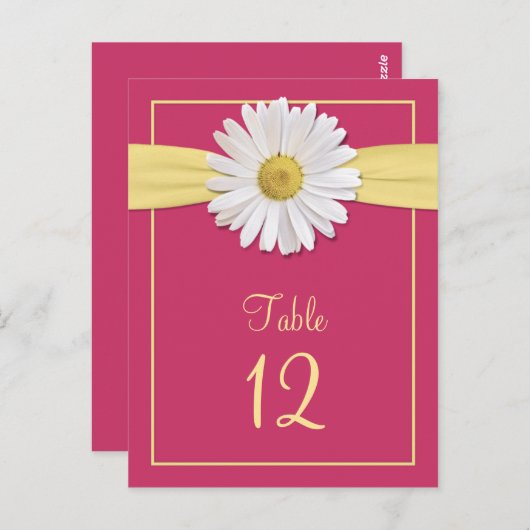 Carte de table Watermelon rose Shasta Daisy (Devant / Derrière)