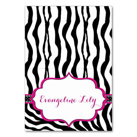 Carte de table Zebra Black et Hot Pink (Par défaut)