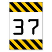 Carte de tableau à rayures noir et jaune (Dos)