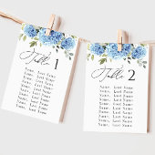 Carte de tableau Blue Hydrangea Numéro de siège Ca