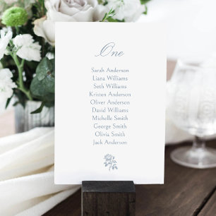 Carte de tableau de bord du Mariage Dusty Blue Ros