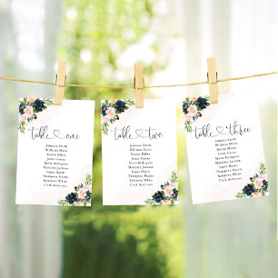 Carte de tableau de bord Marine & Blush Pink Flora