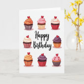 Carte de tableau de gâteaux d'anniversaire doux (Fleur jaune)