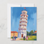 Carte de tableau de la Tour penchée de Pise Italie (Devant)