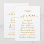 Carte de tableau de mariage à calligraphie dorée (Devant / Derrière)